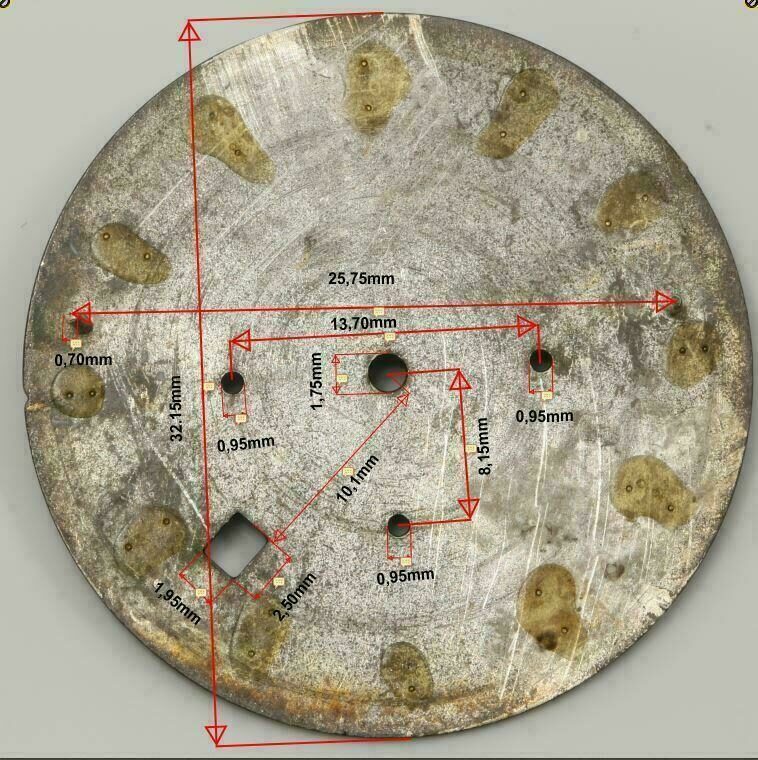 Cadran Miyota OS20 OS25 noir de style chronomètre pour mouvement OS 25 / OS 20 – Ø 32,15 mm – image 4