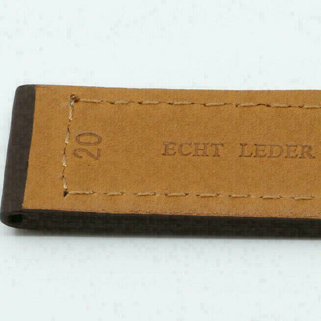 Uhrenarmband - massives Leder Armband 20mm Ersatzband Dunkelbraun 115/75 Uhrband – Bild 5