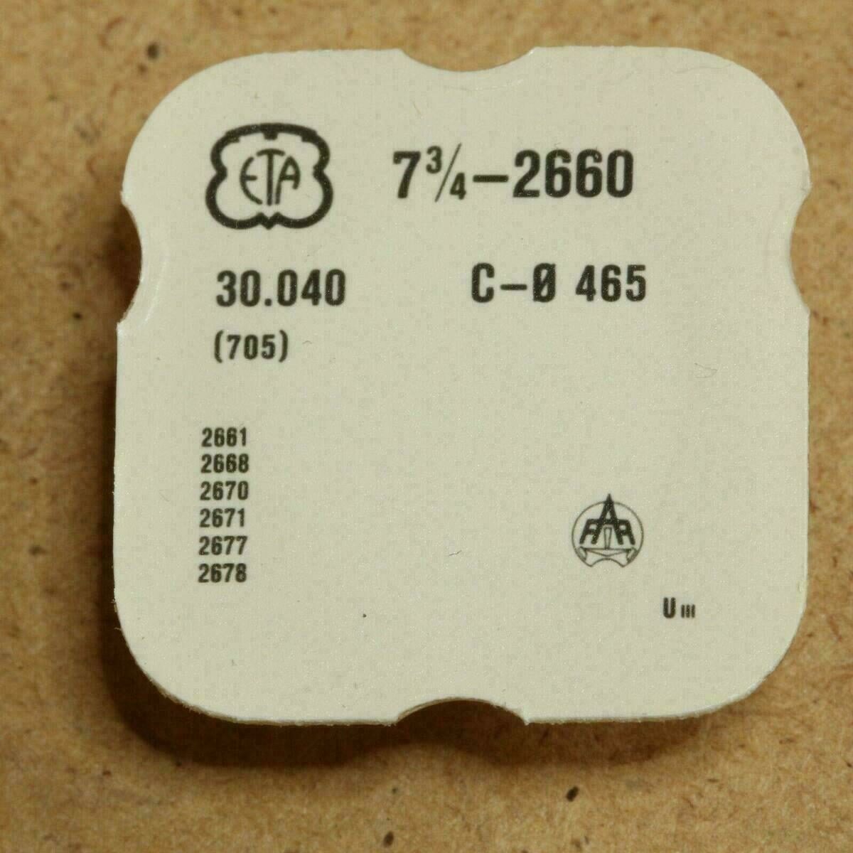 ETA 2671 PART 705, rueda de escape, ETA 2660, 2677, 2678 NOS