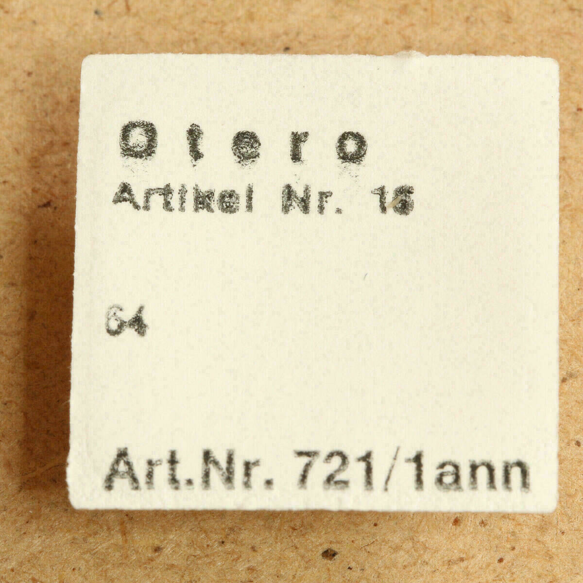 OTERO 64 PART 721, UNRUH, Balance complete, EPPLE / OTTO NOS