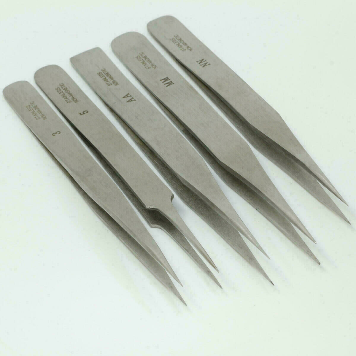 Uhrmacher Pinzetten Set 5 teilig Pinzettensatz Edelstahl Tweezers #2
