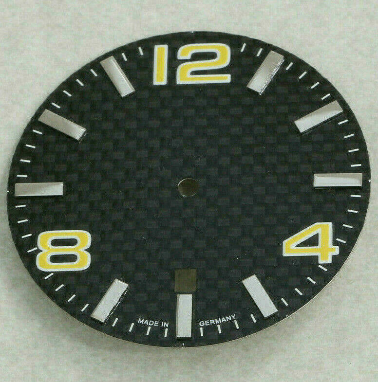 Cadran carbone ETA 2824-2 jaune, 34,8 mm, pour mouvement automatique – image 2