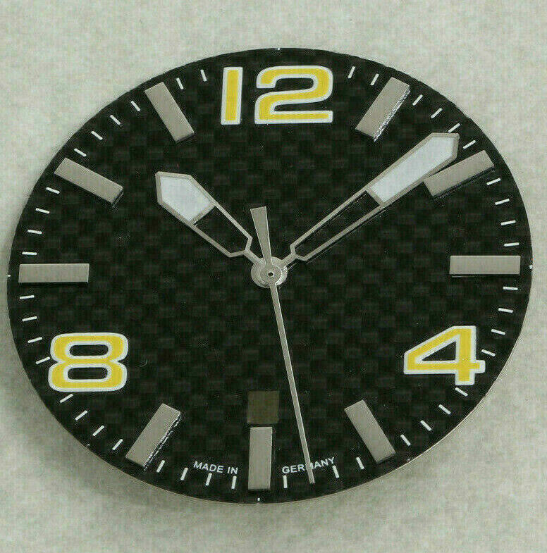 Cadran carbone ETA 2824-2 jaune, 34,8 mm, pour mouvement automatique – image 3