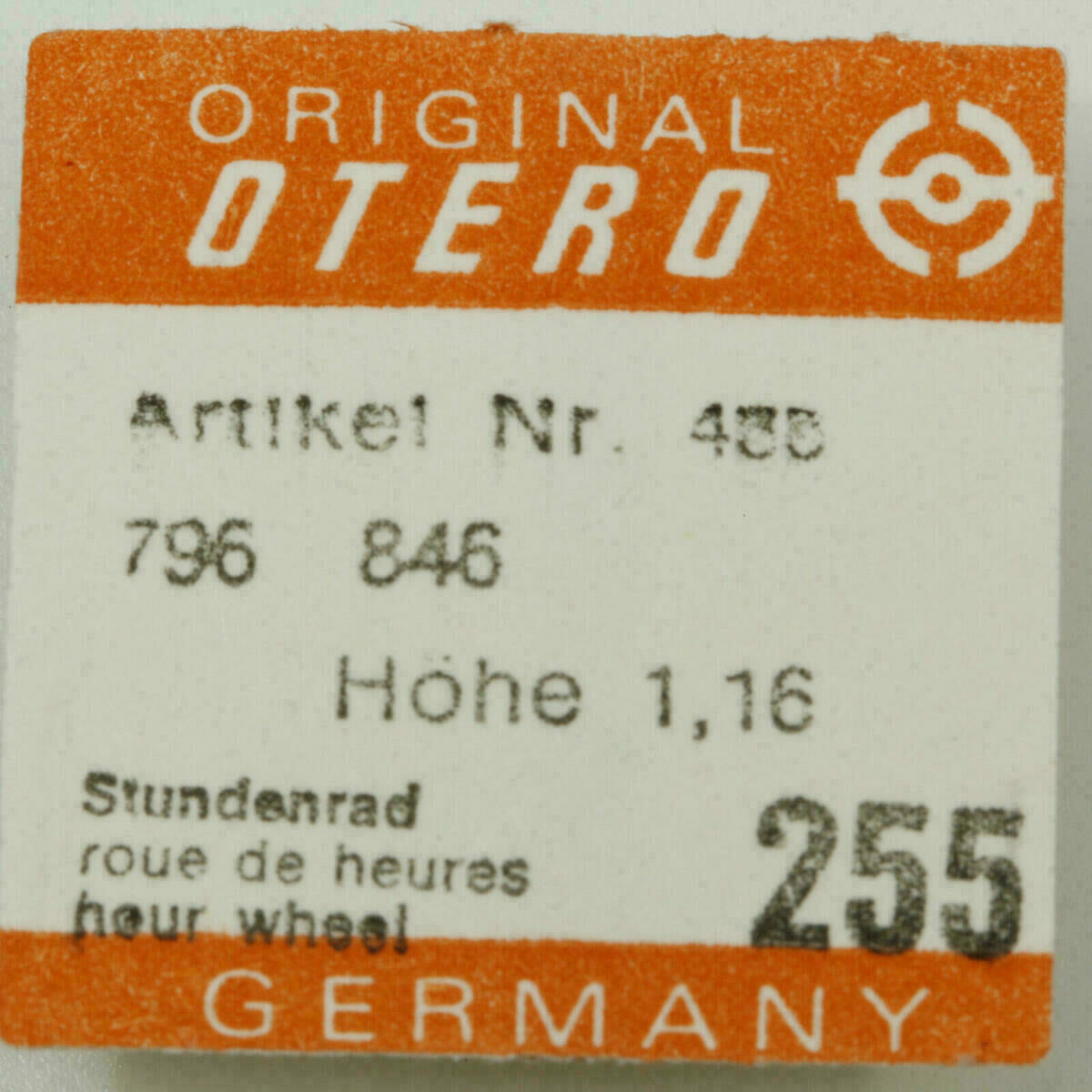 OTERO 236 PART 250 / 255 Stundenrad, Hour wheel OTERO 844 904 796 846 336 744 â Bild 6
