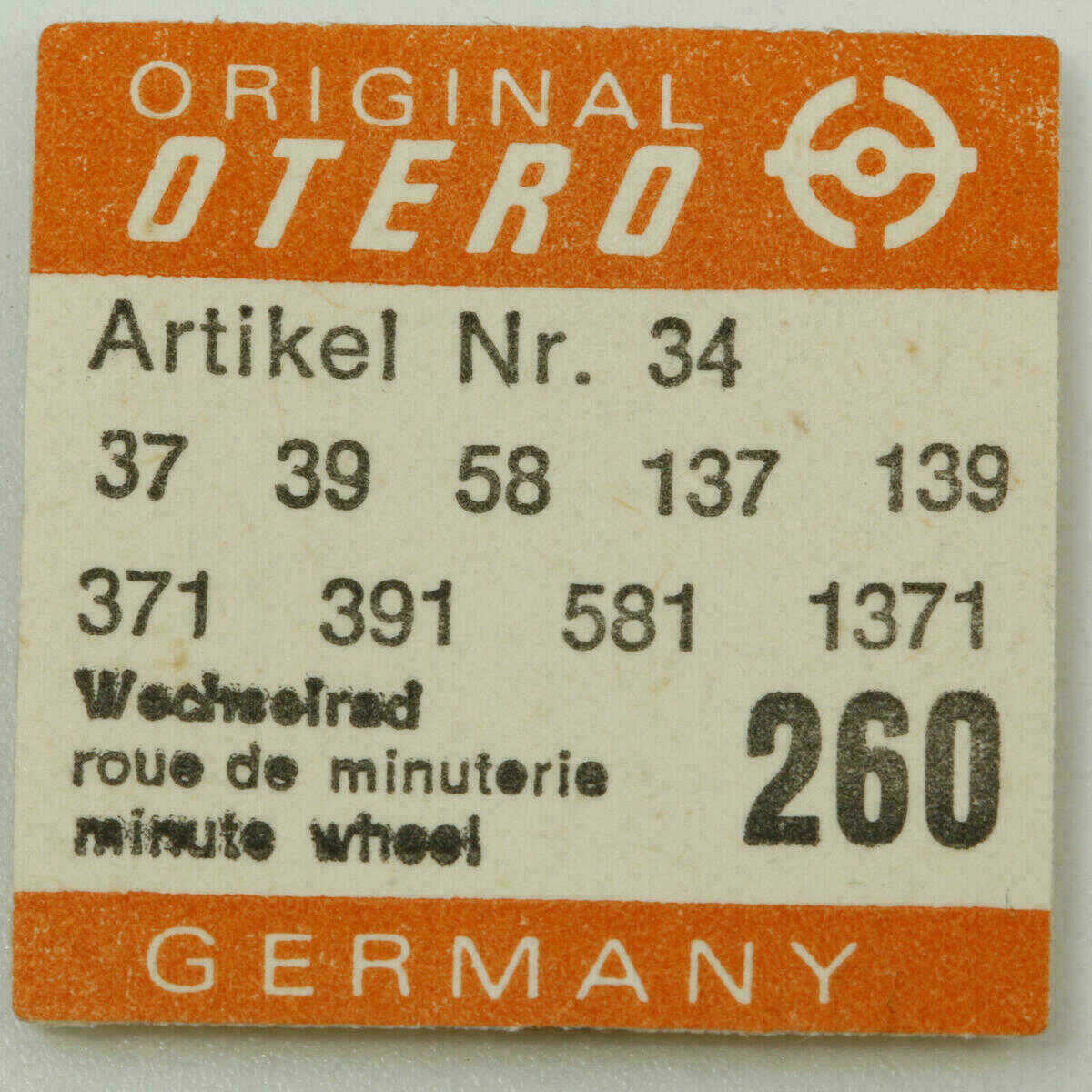 OTERO 25 PART 260 Wechselrad, Minute wheel OTERO 27 56 37 39 1371 40 140 401 441 – Bild 4
