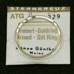 Uhrenglas Sternkreuz ATG B gewölbt armiert  vergoldeter Ring Armbanduhr Uhrglas – Bild 2