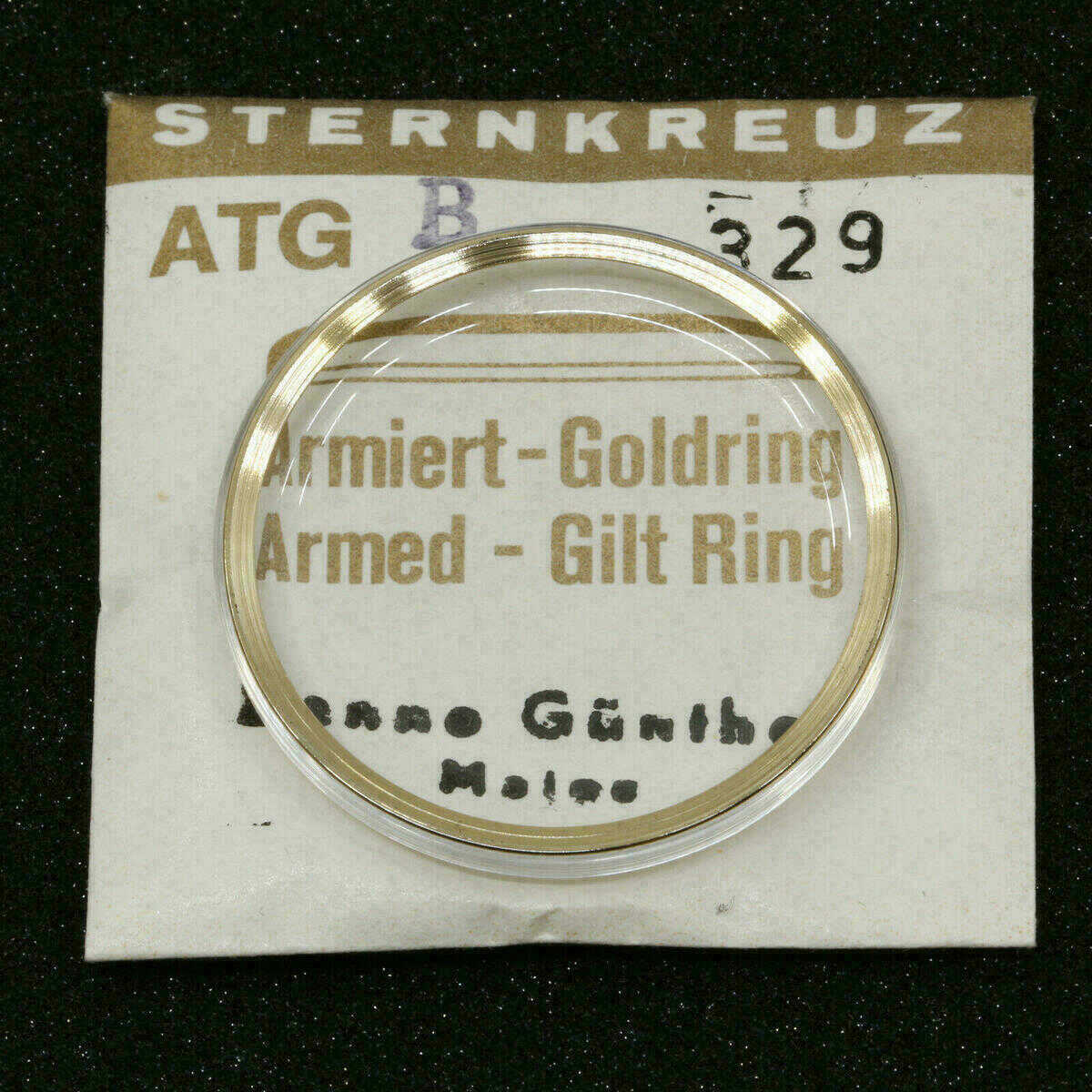 Verre de montre Sternkreuz ATG B bombé armé avec anneau doré pour montre-bracelet – image 2