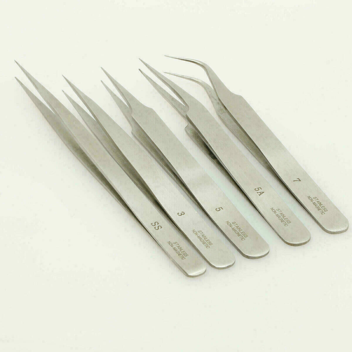 Uhrmacher Pinzetten Set 5 teilig Pinzettensatz Edelstahl Tweezers – Bild 2