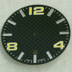 Carbon-Zifferblatt für ETA 2824-2 Automatikwerk 34.8 mm gelb
