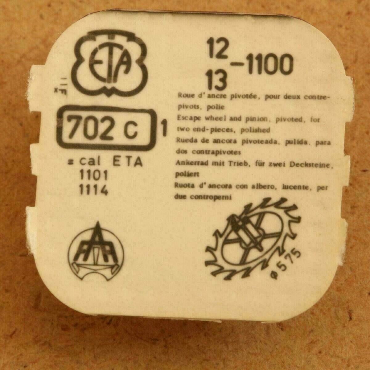 ETA 1100 PART 702 C, Ankerrad mit Trieb, escape wheel and pinion ETA 1101, 1114