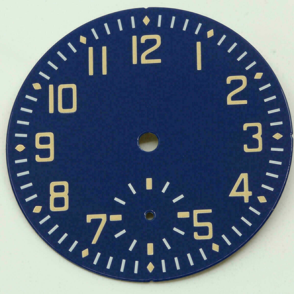 Flieger Zifferblatt für ETA Unitas 6498, Blue Enamel, Dial Cadran Superluminova