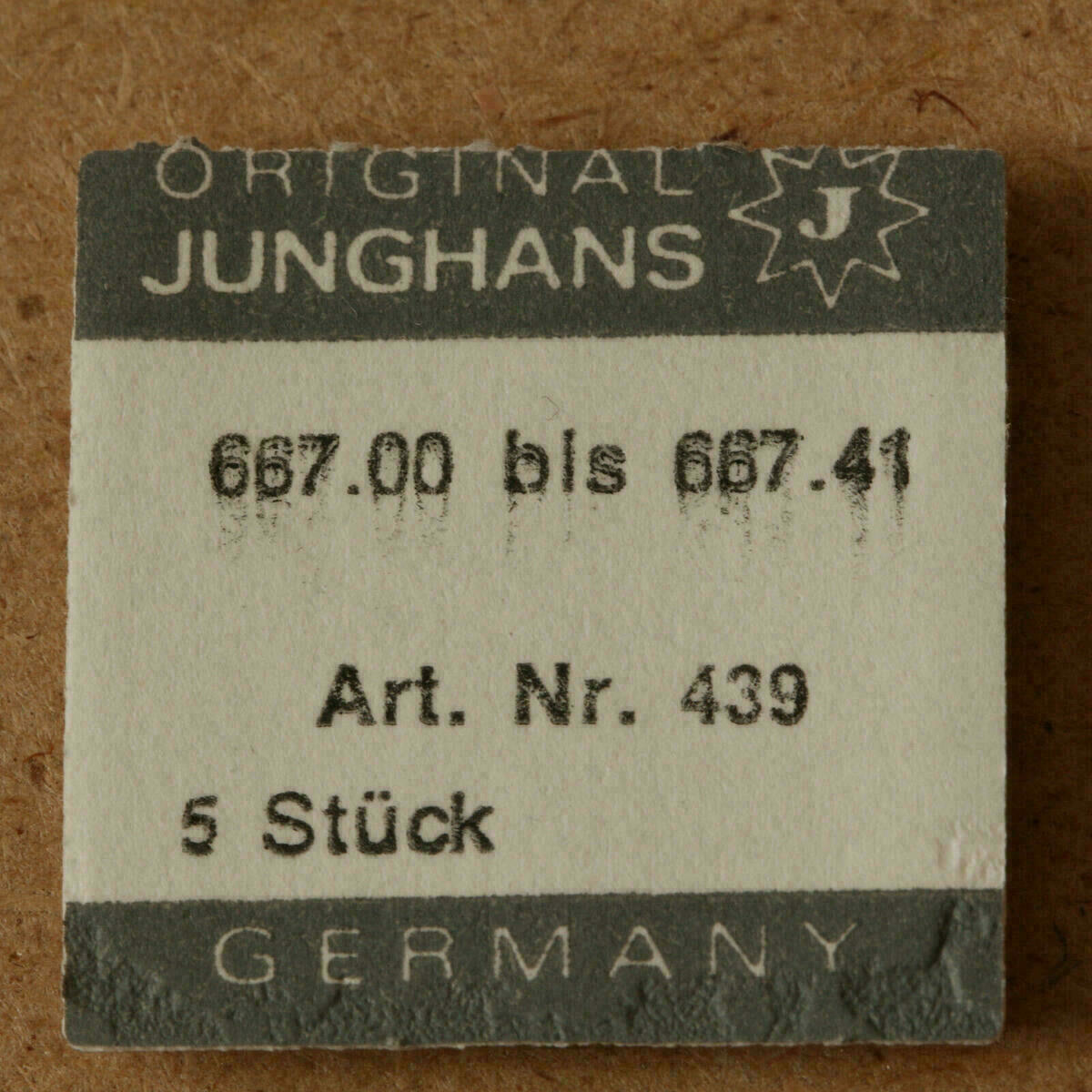 JUNGHANS 667.00 PART 439 Wippenfeder, Racking bar spring, 667.00 - 667.41 NOS