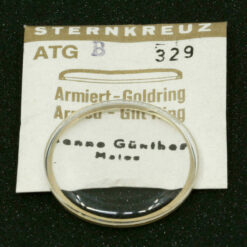 Uhrenglas Sternkreuz ATG B gewölbt armiert  vergoldeter Ring Armbanduhr Uhrglas