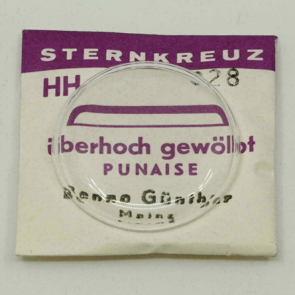 Watch Crystal Sternkreuz HH, Extra High Domed, Punaise, for Wristwatches 254 - 343.7