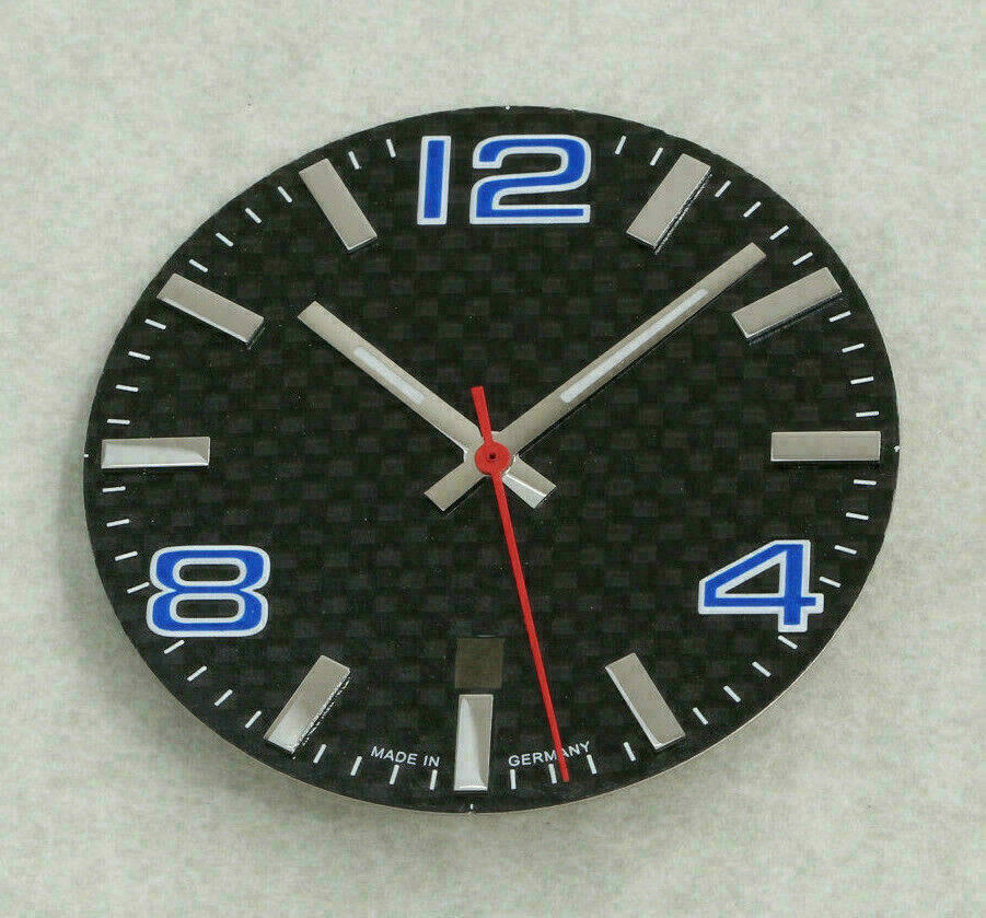 Quadrante in carbonio per movimento automatico ETA 2824-2 34.8 mm blu – immagine 3