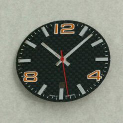 Cadran carbone ETA 2824-2 orange 34,8 mm pour mouvement automatique – image 2