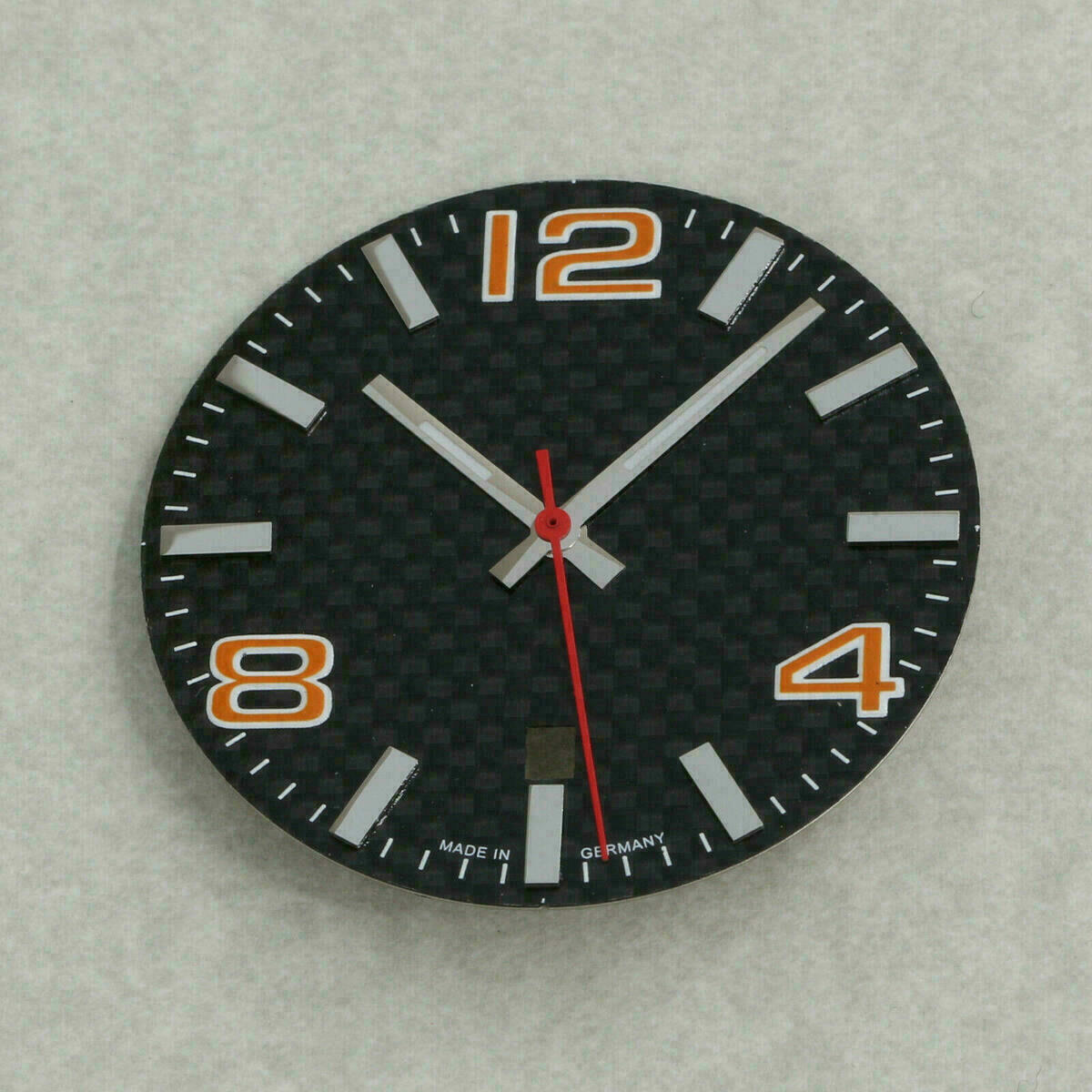 Cadran carbone ETA 2824-2 orange 34,8 mm pour mouvement automatique – image 2