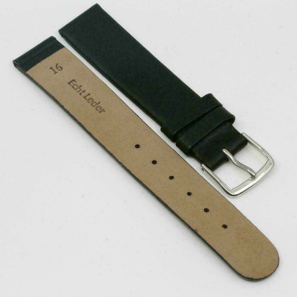 Uhrenarmband Leder Armband 14 -16mm echt Leder ohne Naht Uhrband #Silber â Bild 5