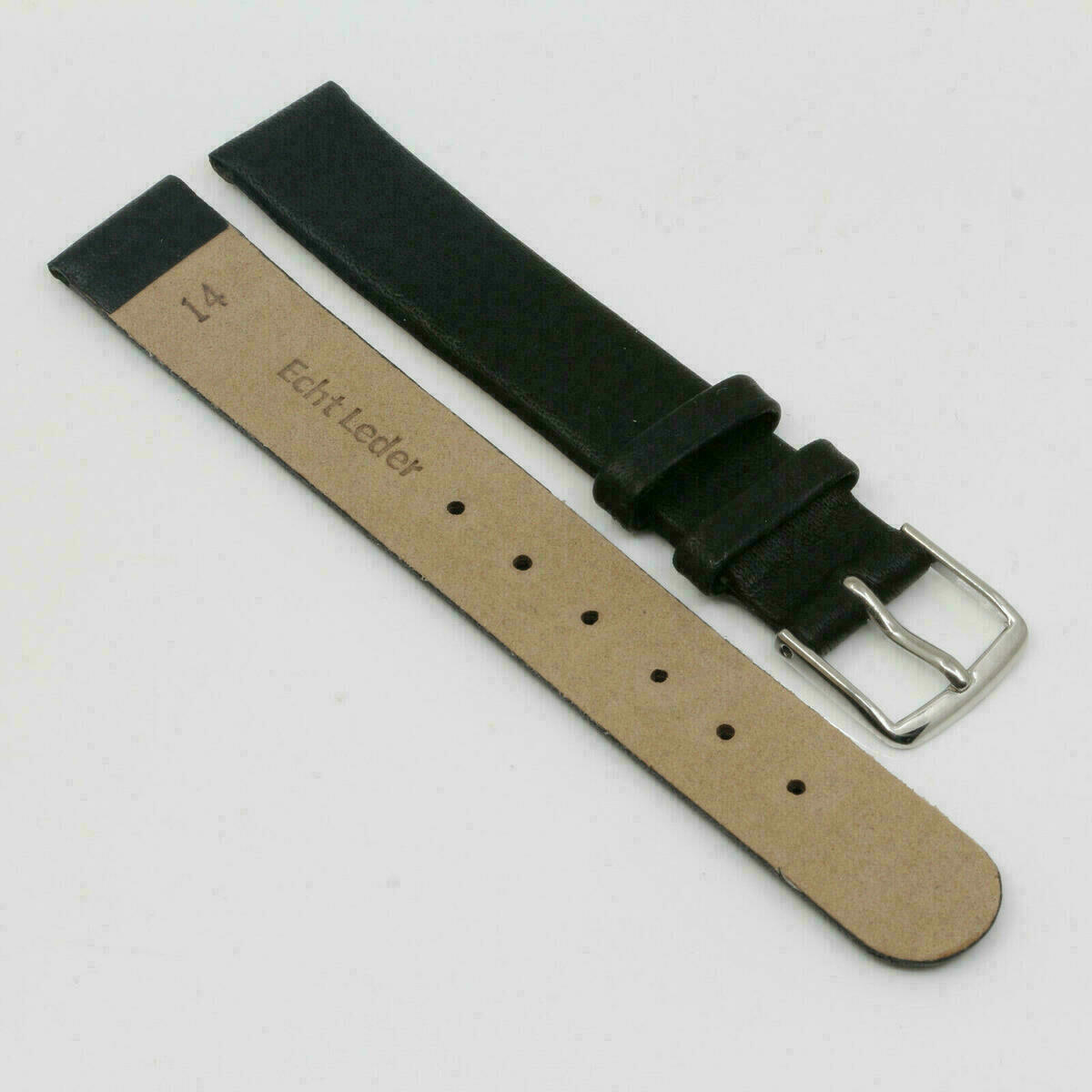 Uhrenarmband Leder Armband 14 -16mm echt Leder ohne Naht Uhrband #Silber â Bild 7