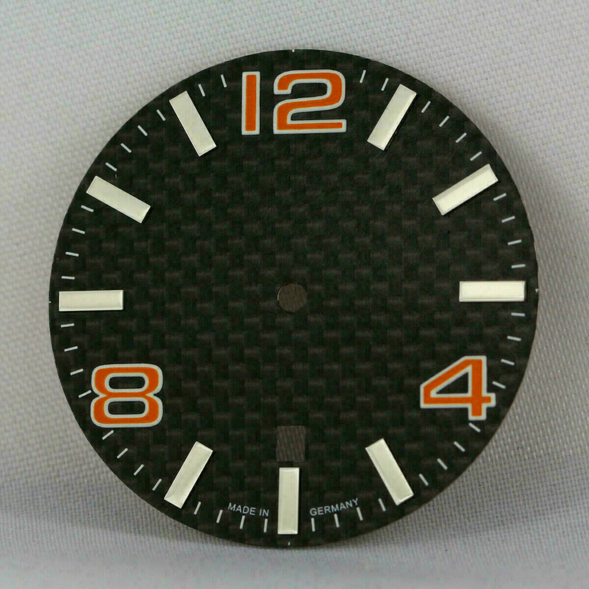 Cadran carbone ETA 2824-2 orange 34,8 mm pour mouvement automatique