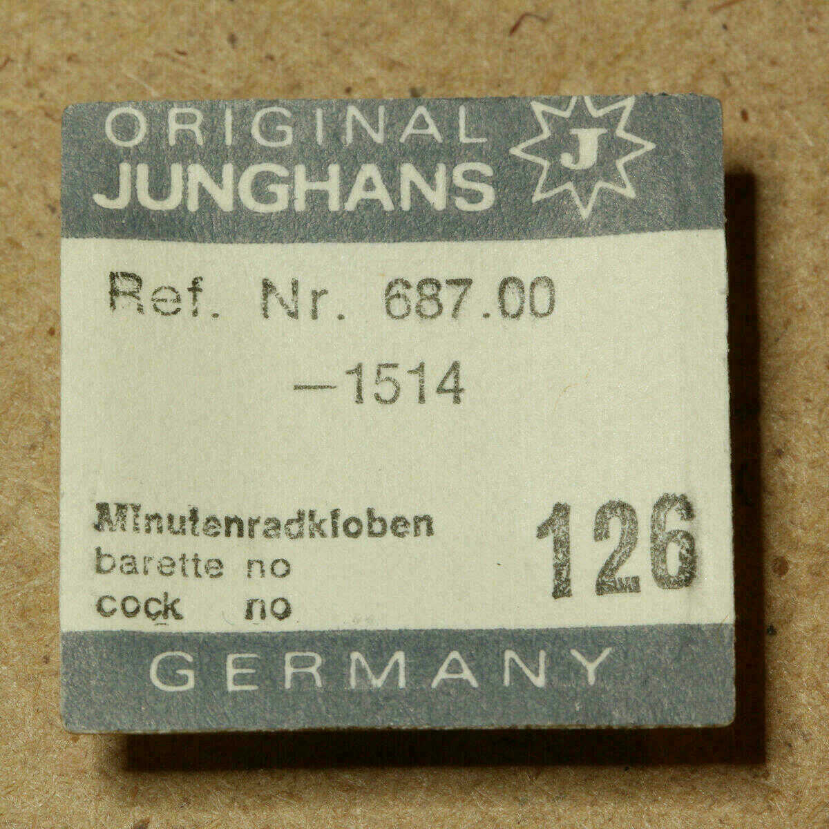 Center Wheel Cock PART 126 for JUNGHANS 687.00