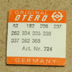 OTERO 62 PART 724, UNRUHWELLE, balance staff pivoted, INCA, 162, 236 ... 362 365