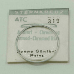 Uhrenglas Sternkreuz ATC gewölbt armiert mit Chromring Armbanduhren Uhrglas