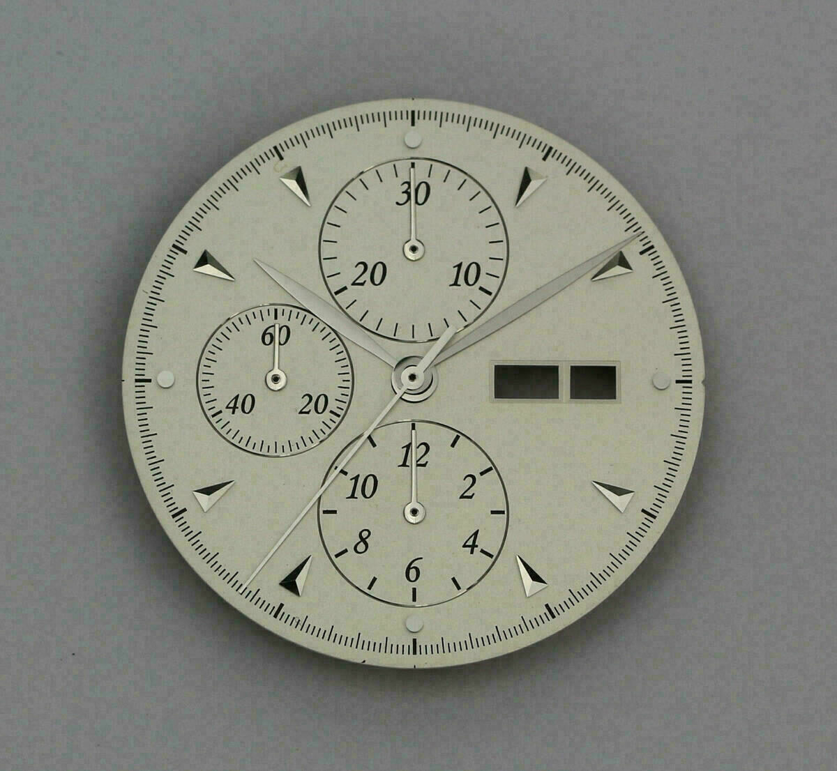 Cadran Valjoux 7750 gris argenté + jeu d’aiguilles pour mouvement ETA, 34,8 mm – neuf – image 2