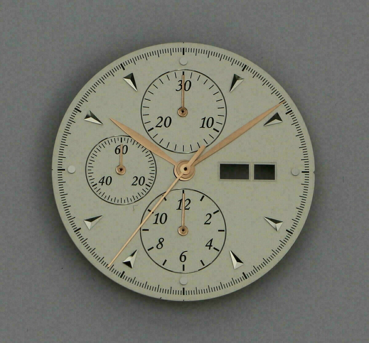 Cadran Valjoux 7750 gris argenté + jeu d’aiguilles pour mouvement ETA, 34,8 mm – neuf – image 3
