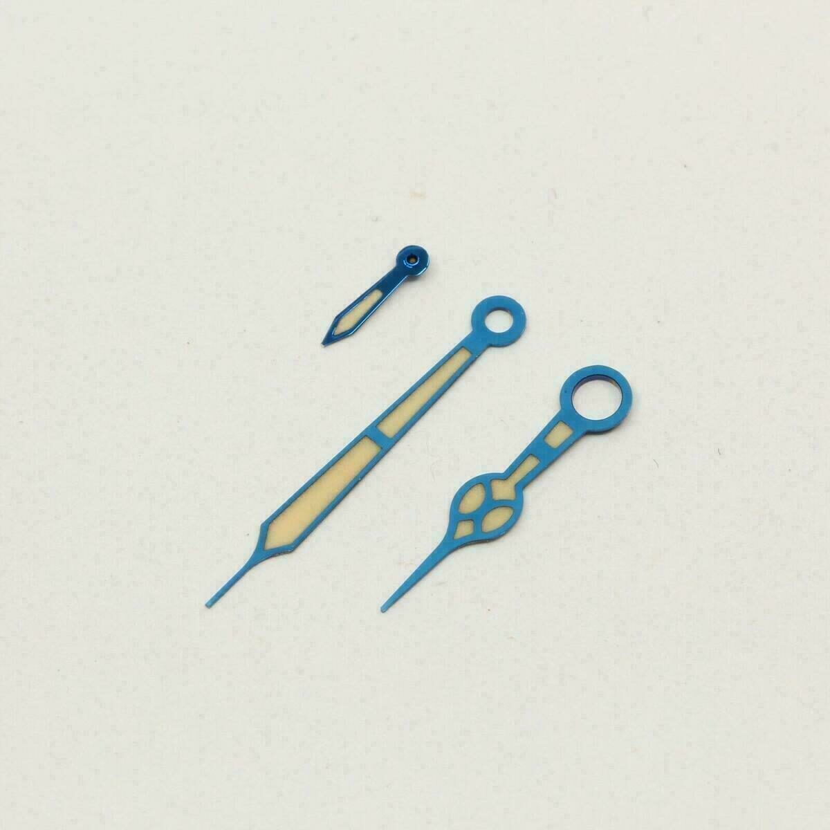 ETA 6497 6498 hands set 12,5/17/5mm for Pilot Watches, Superluminova, IP blue, Uhrenzeiger – Bild 5