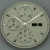 Cadran Valjoux 7750 gris argenté + aiguilles, 34,8 mm